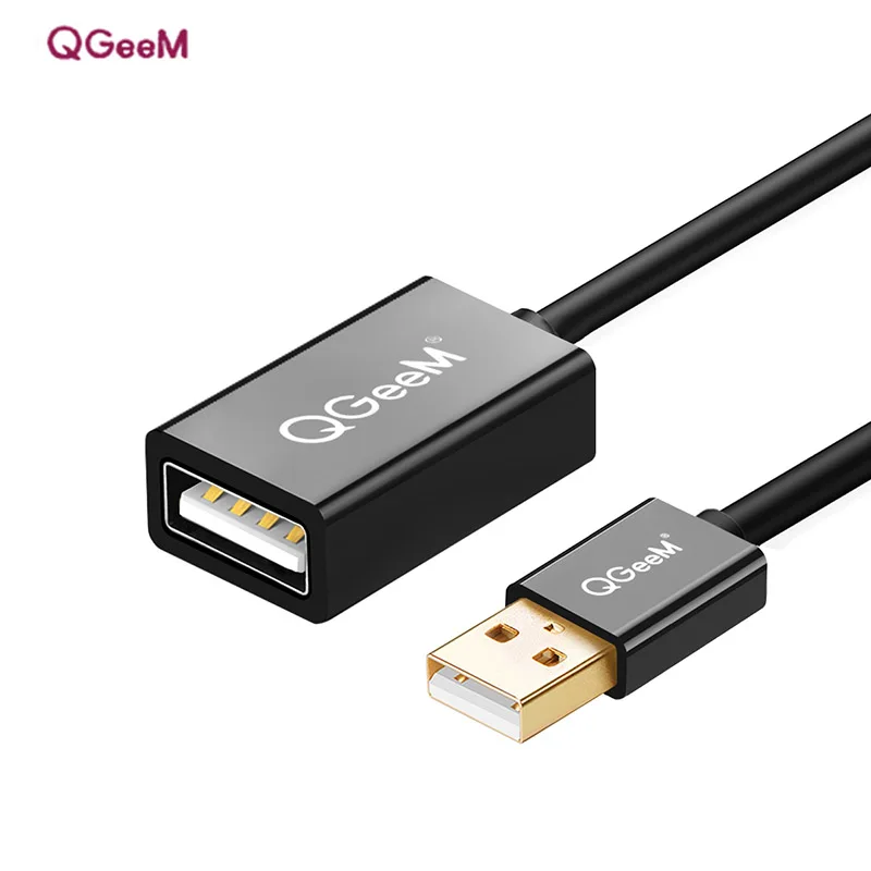 QGeeM USB Удлинительный кабель, шнур, Супер Скоростной USB 3,0, кабель для мужчин и женщин, 1 м, 2 м, 3 м, кабель для синхронизации данных, USB 2,0, удлинитель, удлинитель, USB - Цвет: ABS USB2.0