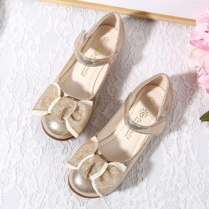 Sapatas da Mola das Crianças Qualidade da Moda Sapatos com Arco Rosa de Ouro Iyeal Crianças Lantejoulas Meninas Princesa Único Cores Opcional 11 Da Moda Crianças Lantejoulas Meninas Princesa Único