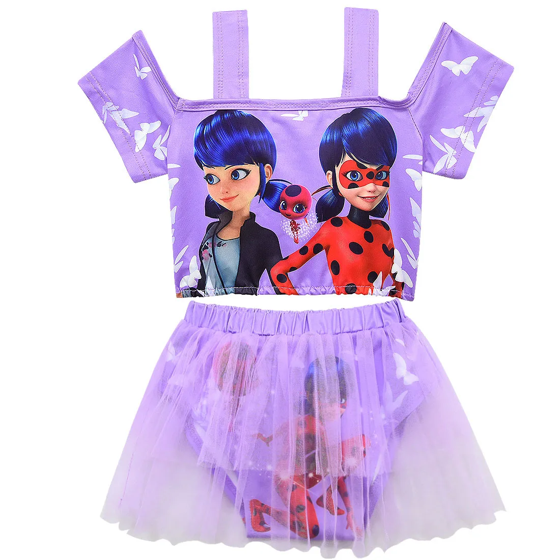 Newest Miraculous Ladybug Girl children's swimsuit suit 2019 Summer Novelty mesh gauze shoulder strap Two-piece Kids clothes Newest Miraculous Ladybug Girl children's swimsuit suit 2019 Summer Novelty mesh gauze shoulder strap Two-piece Kids clothes