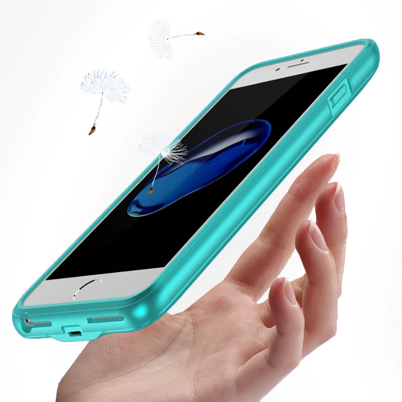 For iPhone 6 6s 7 plus External Battery Charger Case Cell Phone Power Bank Powerbank Charging Cases Cover Built in Metal Sheet