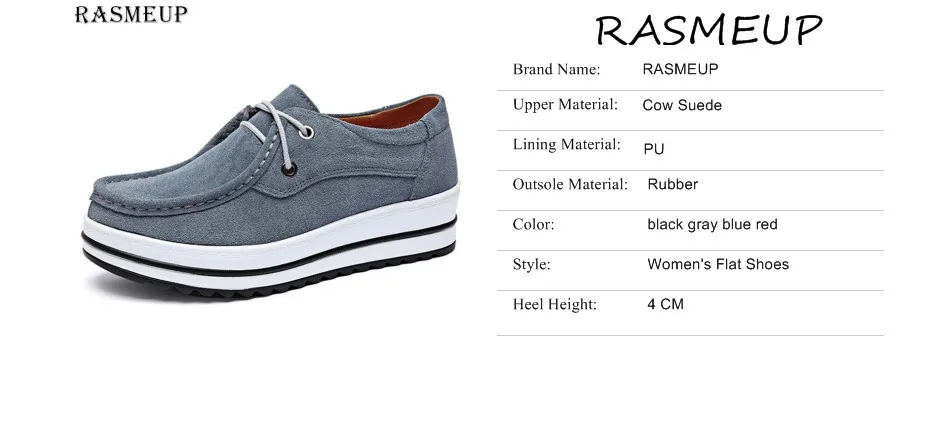 RASMEUP/Замшевые женские кроссовки на платформе, осень 2018, женская обувь на плоской подошве со шнуровкой, женская повседневная обувь на