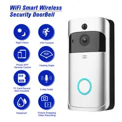 720P WiFi беспроводной дверной звонок безопасности умный визуальный домофон Запись Видео дверной телефон Удаленный домашний мониторинг