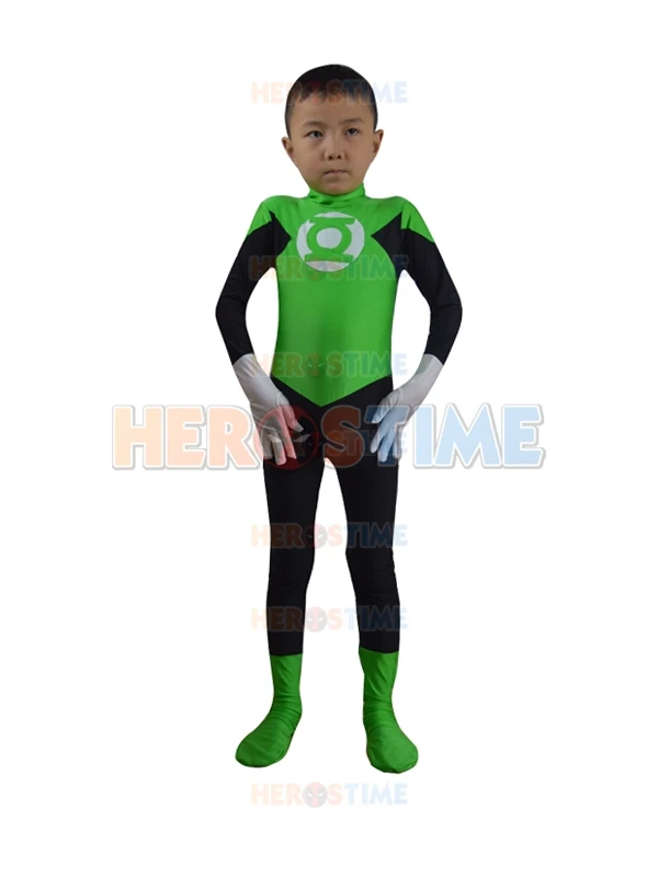 

Child Green Lantern Costume Spandex Kids Cosplay Comic Superhero Costume Hight elastic Lycra Body Suit Best Lantern Costume