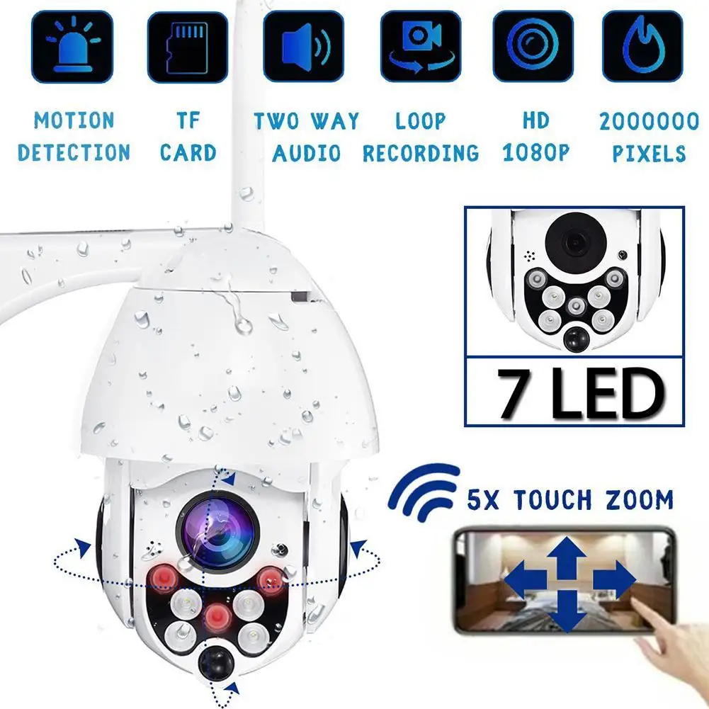CUJMH 2MP Network CCTV Surveillance camera 1080P Wifi IP Camera Outdoor Speed Dome Wireless Wifi Security Camera Pan Tilt