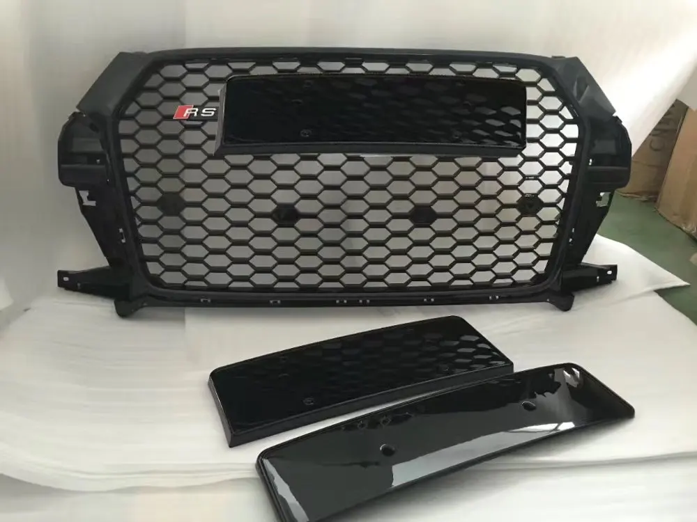 

GOLFLIATH Q3 RSQ3 style Racing Grills ABS Black Gray Front Grille for Audi Q3 SQ3 RSQ3 front bumper 2016 2017