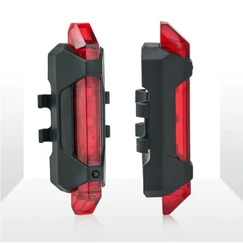 

Portable USB Rechargeable Bike Bicycle Tail Rear Safety Warning Light Taillight Lamp Super Bright BHD2