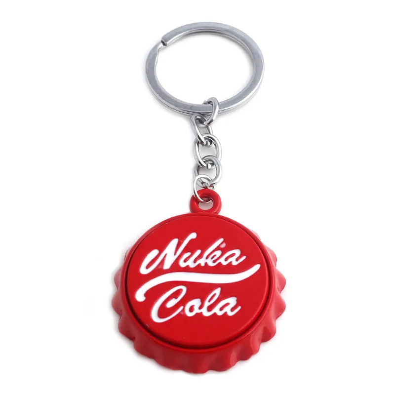 Серия игр Nuka Cola, красный брелок, персональный автомобильный брелок, брелок для бутылки, брелок для женщин и мужчин, уникальный подарок на день Святого Валентина - Цвет: Розово-красный