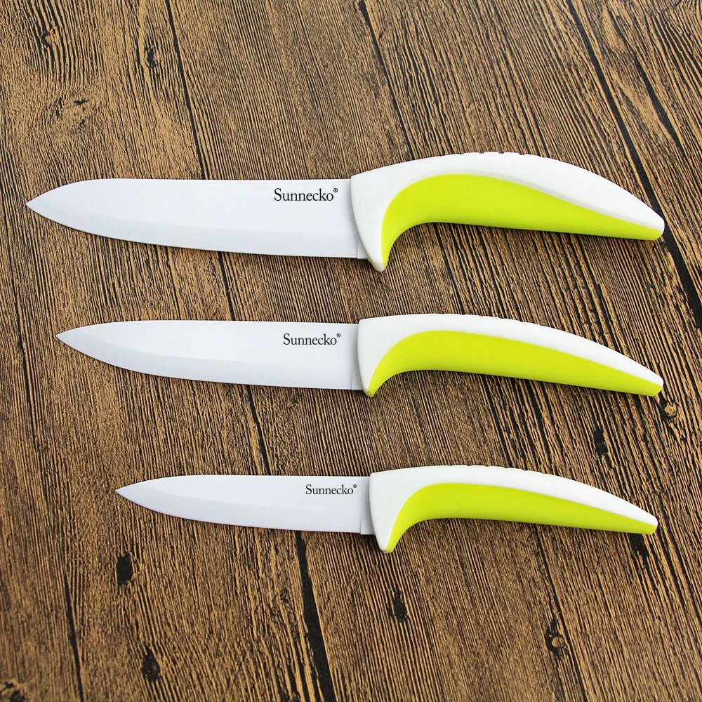 High Quality SUNNECKO Ceramic Kitchen Knife Set 6" Chef 5" Slicing 4