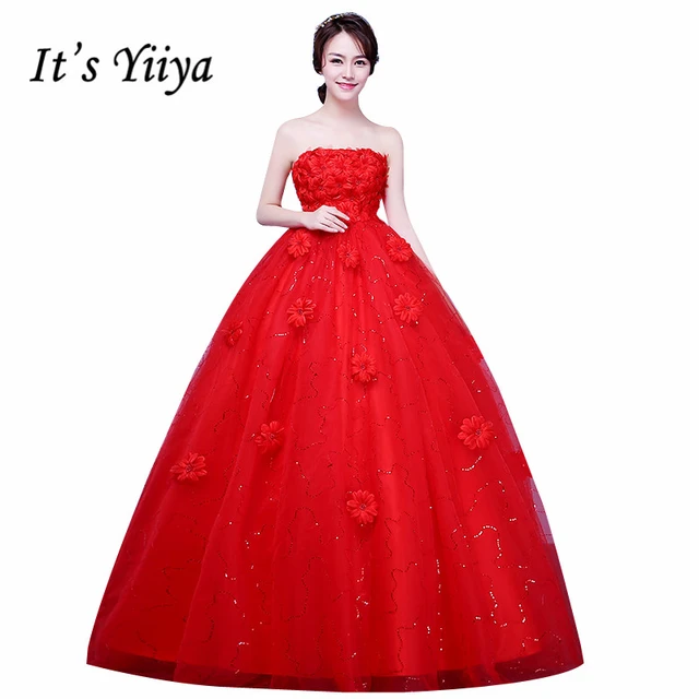 New 2017 Plus Size Flowers Strapless Pregnancy Wedding Dresses New 2017 Plus Size Flowers Strapless Pregnancy Wedding Dresses Red White Bride Frock Custom Made