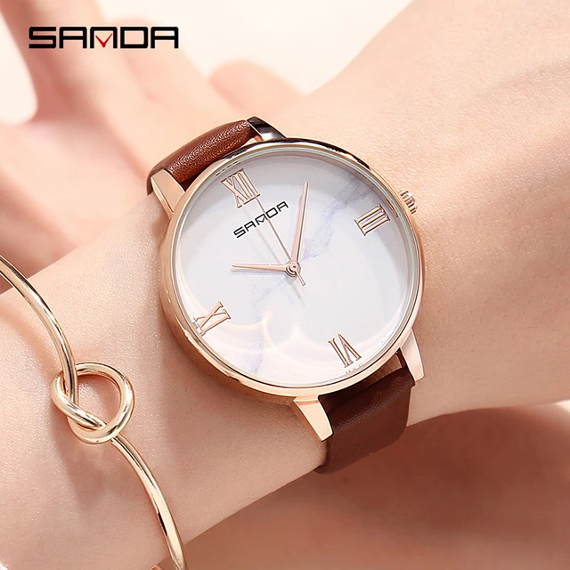 SANDA Small Fresh Soft Leather Women Watches Fashion Casual Women Brand Wristwat SANDA Small Fresh Soft Leather Women Watches Fashion Casual Women Brand Wristwat