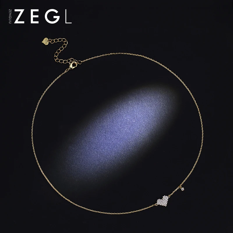 Женское ожерелье с подвеской ZEGL love простая цепочка для ключицы маленькие