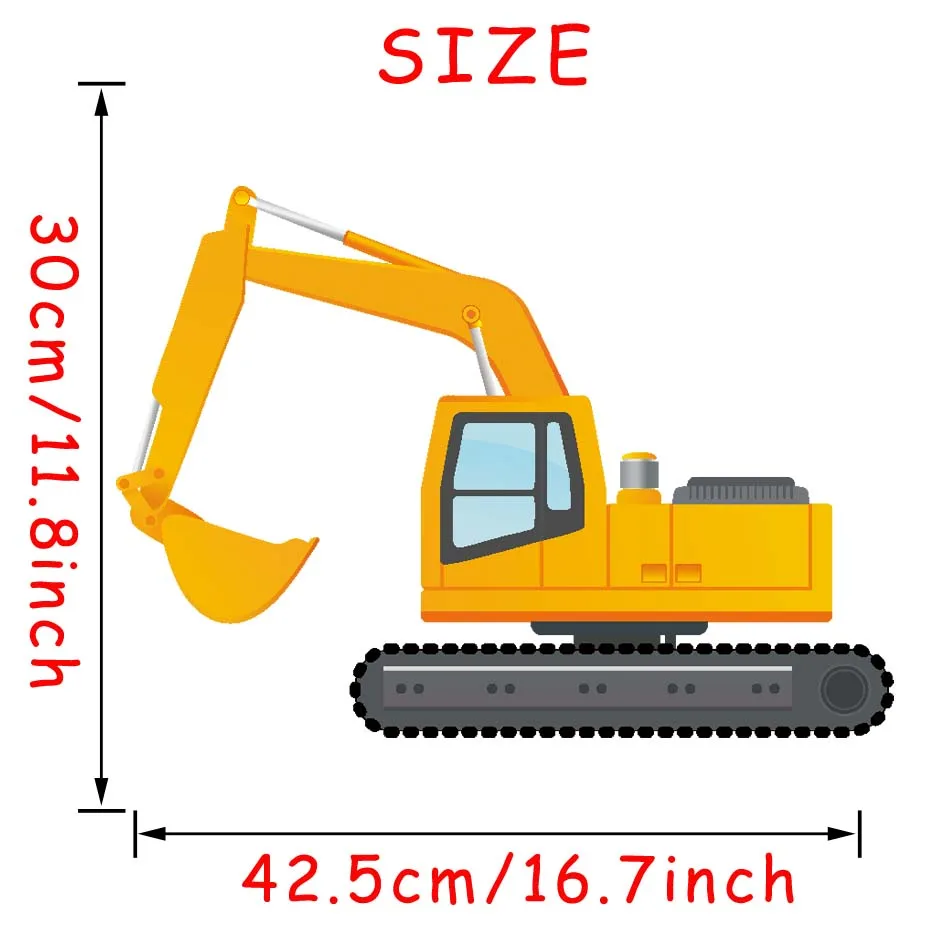 Строительные транспортные средства Наклейки на стены рабочий погрузчик миксер грузовик экскаватор кран грузовик настенные наклейки для детей младенцев детская комната