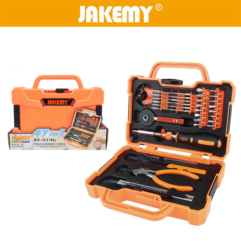 JAKEMY 47 in 1 Multifunctional Electronic Precision Screwdriver Repair Tools Kit Set For Household Maintenance Hand Tools Set