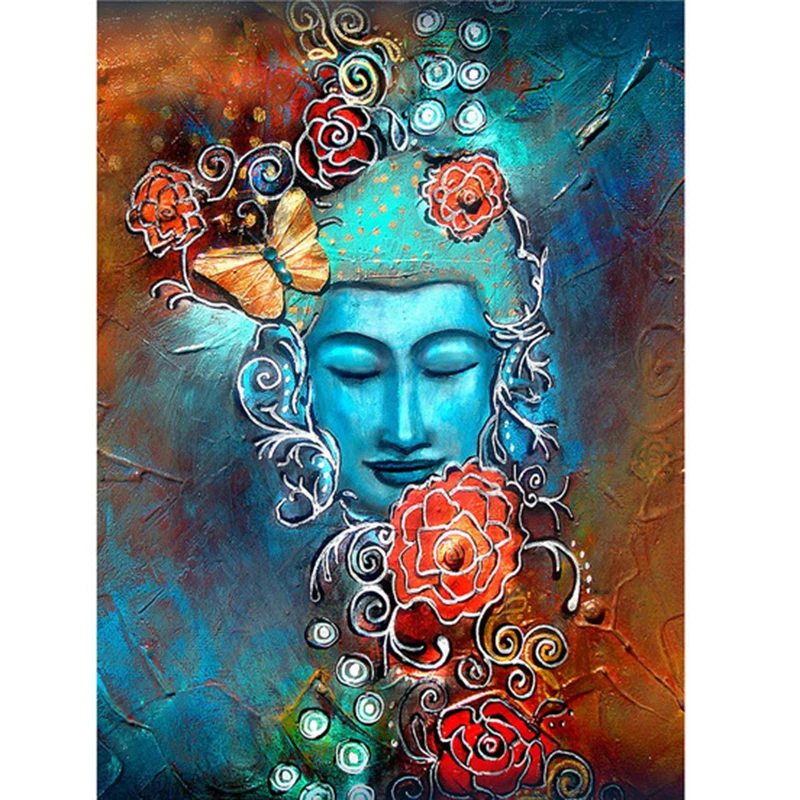 DIY Diamond Painting Religion Mosaic Crafts Buddha Wall Sticker Decorative Painting Square Full Diamond Embroidery