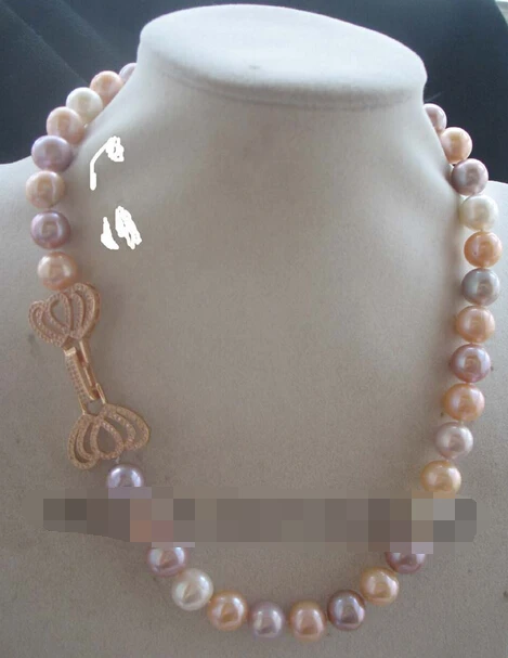 

free shupping 08149 freshwater pearl multicolor AA necklace 10-11mm 18" nature