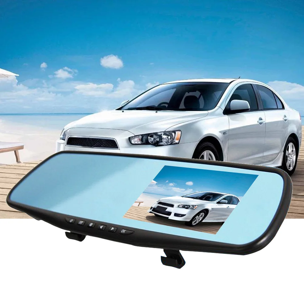 

4.3 inch 1080P Car Mirror DVR Dual Lens Front And Back Camera Car Rear View Car Camera DVR Video Recorder Car-styling
