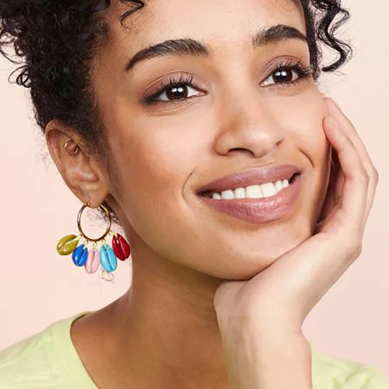 

JUJIA 2019 New Multi Color Real Shell Drop Dangle Earrings For Women Wedding Bohemian Summer Party Gift Earings Free Shipping