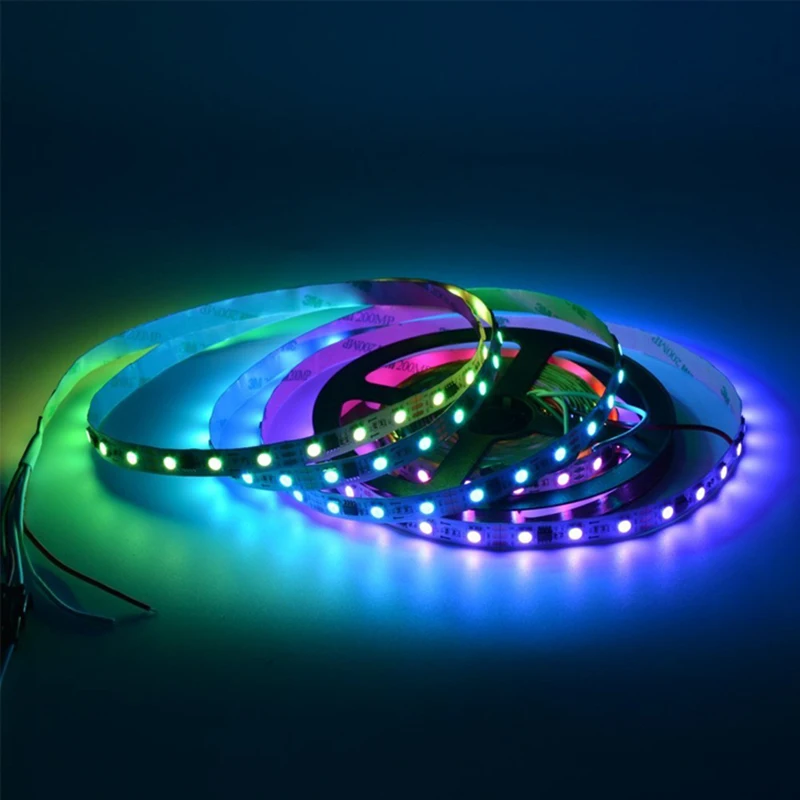 

2811 Led Strip 5M/roll 30/60 LEDs/M Programmable Individual Addressable LED Strip light WS2811 5050 RGB 12V Black LED Tape lamp