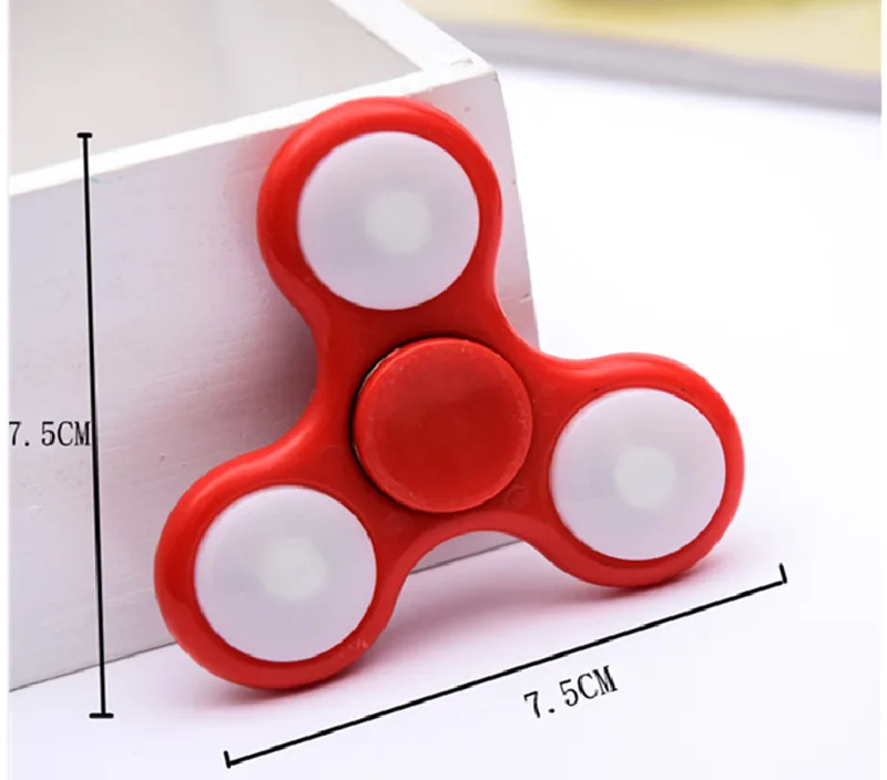 Ручной Спиннер fidget spinner красочные светодио дный светодиодные фонари блики трилистник гироскопа Гироскопический на кончик пальца декомпрессии