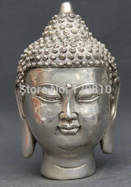 

zhaorui660009++Tibet Tibetan Buddhism Silver Shakyamuni Sakyamuni Amitabha Buddha Head statue