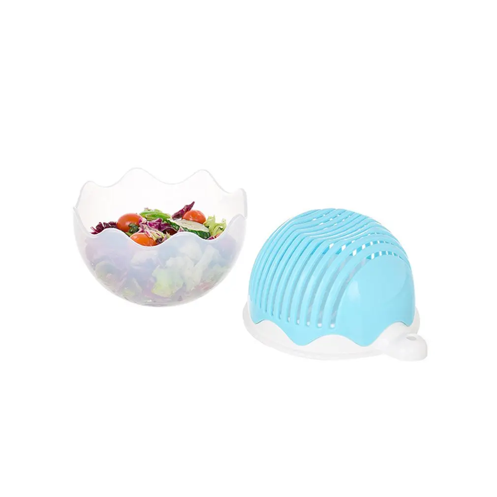 

Outdoor Picnic Salad Cutter Vegetable Fruit Cutting Bowl With Lid Drain Multi-Function Fruit Bowl Kitchen Cutter