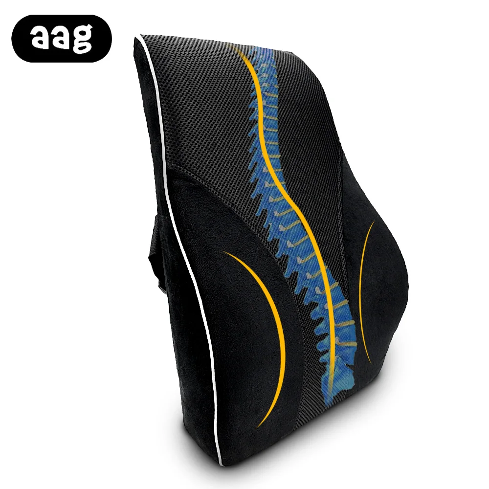 AAG Автомобильная поясничная поддерживающая Подушка с эффектом памяти автомобильное кресло спинка поясничная поддержка массажная подушка офисная домашняя Подушка для стула черная подушка