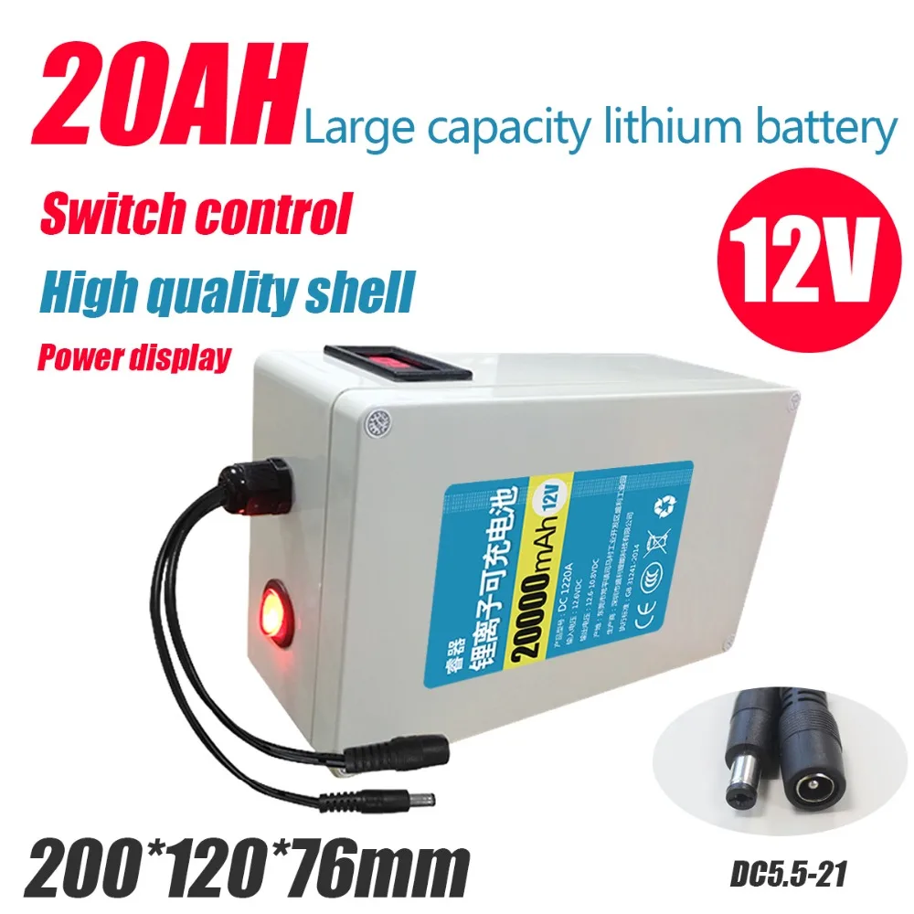 DC12V супер полимерная литий-ионная аккумуляторная батарея LiFePO4 12 6 В 20AH 18650 с
