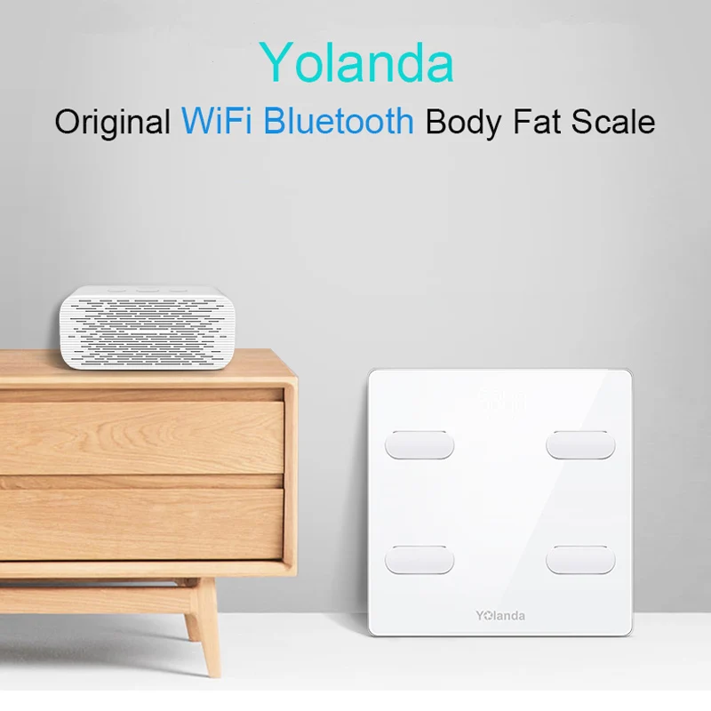 Yolanda Pre mi um весы для ванной, Wi-Fi, Bluetooth, вес жира, mi весы, напольная, умная шкала взвешивания человека, определение пульса