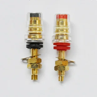 

Audio copper wire column transparent long quality ternminal speaker audio source-free box wooden box