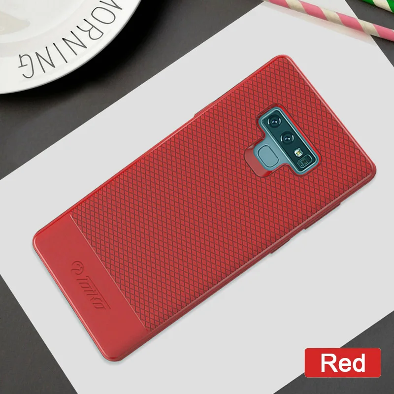 Мужская деловая Противоударная Защитная крышка с геометрическим узором toyko для samsung Galaxy Note 9, мягкий ТПУ противоударный чехол для телефона - Цвет: Красный