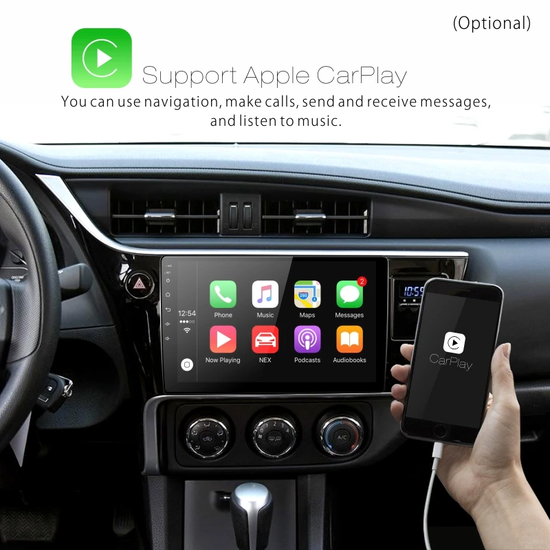 Best Dinpei Android 9.0 Car Radio Multimedia Player For Toyota Corolla 2017 2018 GPS Navigation CarPaly 4G wifi video 4