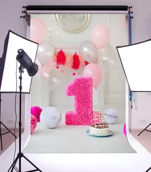

1st baby first birthday balloon cake room photo studio background Vinyl cloth High quality Computer print wall backdrop