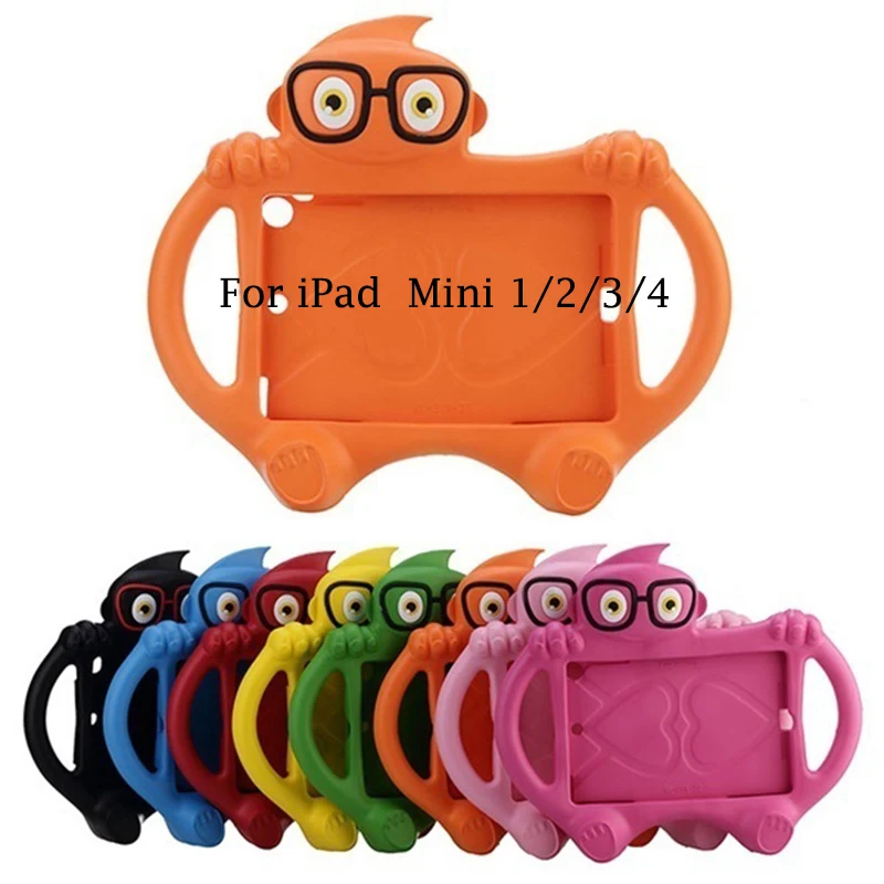 Детский силиконовый чехол чехлы для iPad Mini 1/2/3/4 ударопрочный красочный мультяшный