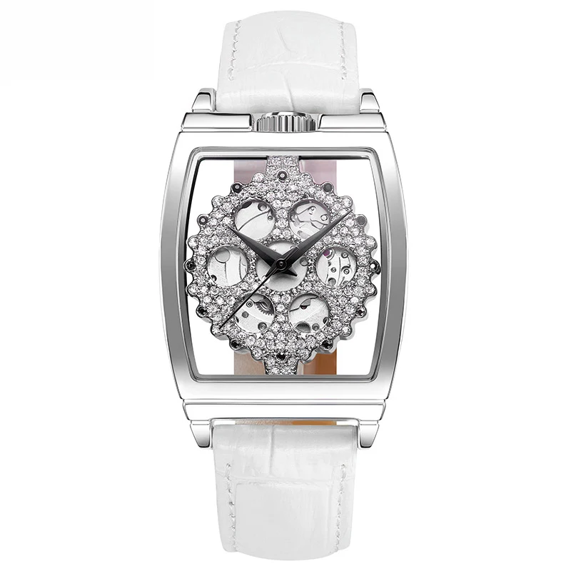 

Reloj Mujer New Hollow Watches Woman Automatic Mechanical Watch Ladies Leather Bracelet Waterproof Watch Top Brand Luxury Clock