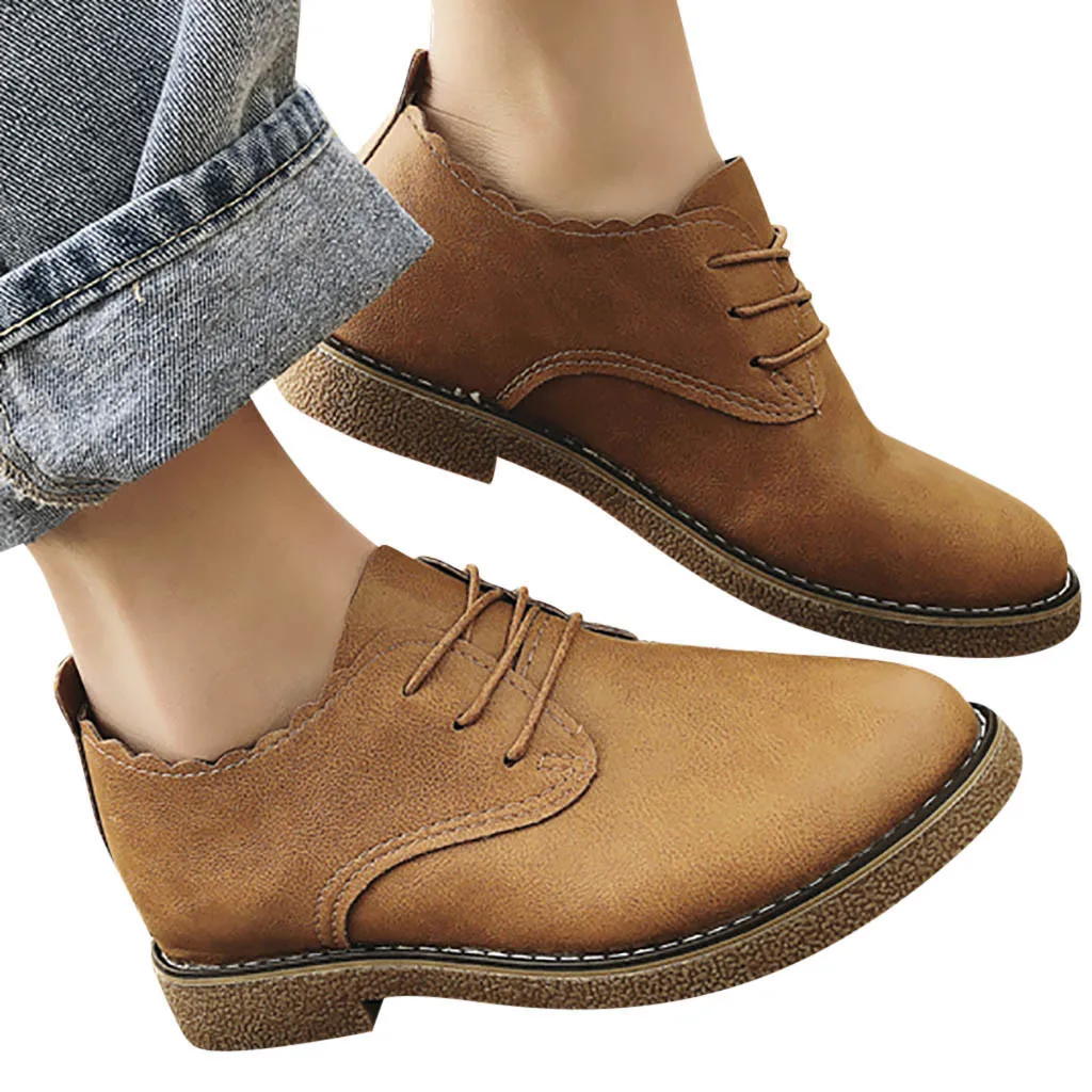 

YOUYEDIAN NEW Women Martin Boots Retro Autumn Winter Tassel Low-heel Boots Classic lace up Ankle Boots Winter Women Shoes#628g35