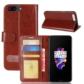 

100pcs/lot gligle leather wallet case cover for Oneplus 5 case protective shell