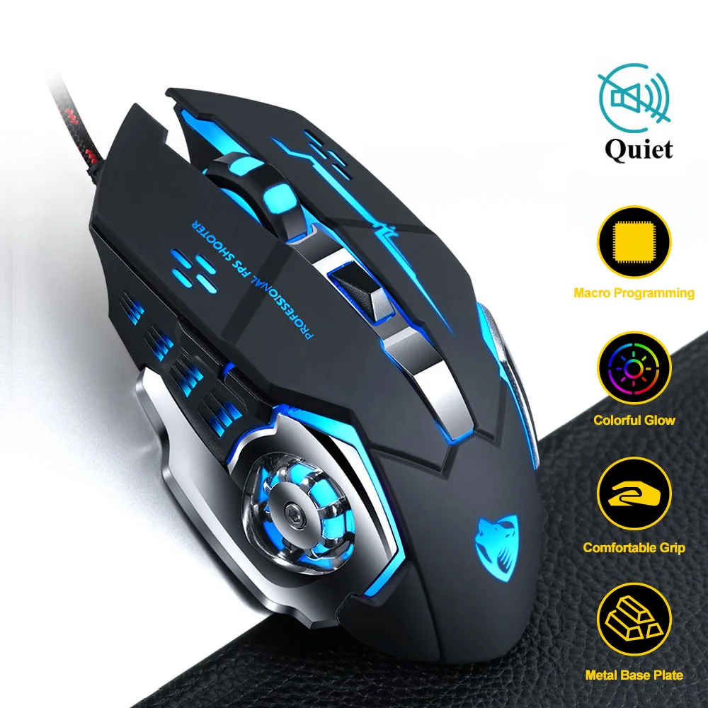 Professional Wired Gaming Mouse 6 Button 3200DPI LED Optical USB Computer Mouse Gamer Mice Game Mouse