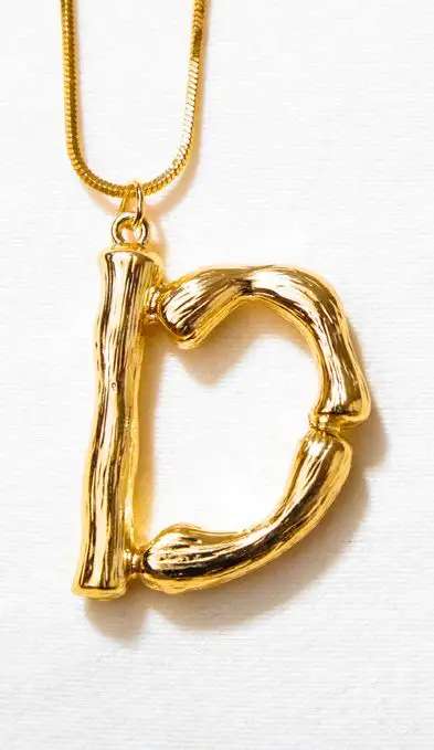 Новинка, ожерелье с большими буквами для женщин, крупное Золотое длинное ожерелье Модные украшения, лучший друг, подарок, подвески, бижутерия - Окраска металла: D