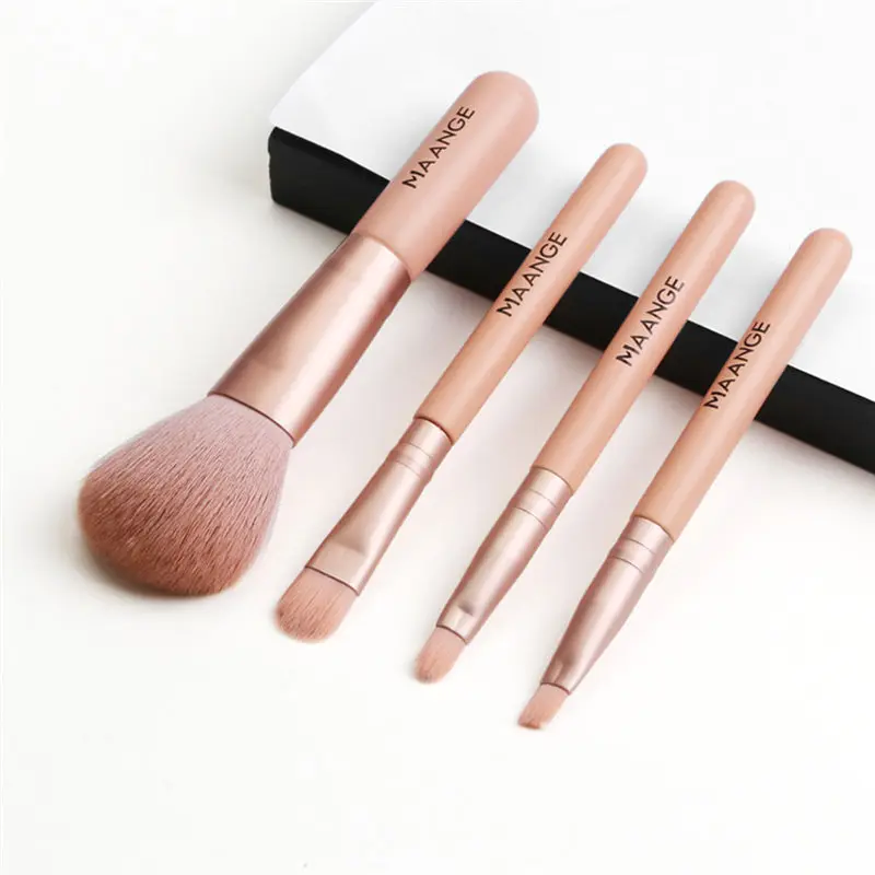 

4Pcs Mini Makeup Brushes Set Foundation Loose Powder Brush Blush Lip Brush Cosmetic Brush Kit Makeup Tools