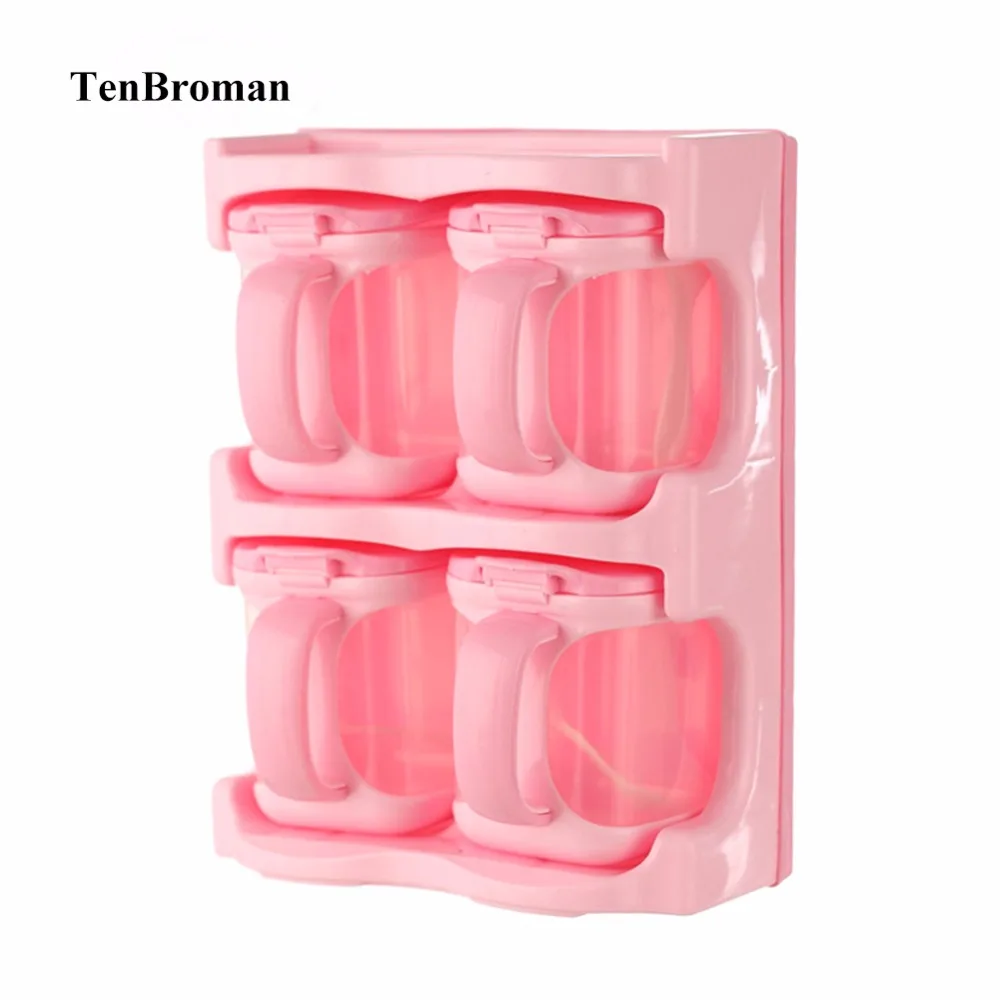 

TENBROMAN 4Pcs/Set Transparent Spices Jar Simple Lid Seasoning Box Kitchen Tools Salty and Pepper Condiment Organizer Boxes