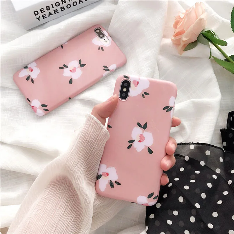 Buy NEW Pink Floral Pattern Phone Cases for iPhone X 8