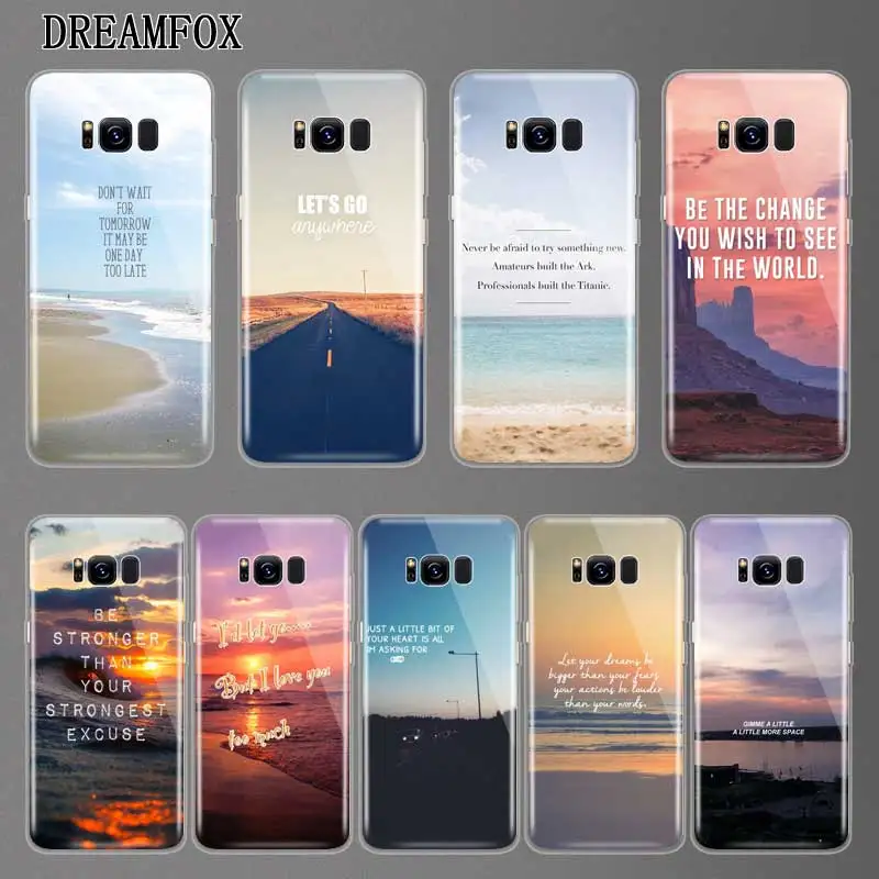 

N103 Landscape Text Soft TPU Silicone Cover For Samsung Galaxy A3 A5 A6 A7 A8 A9 M10 M20 S10 S10E Lite Plus 2017 2018 Case