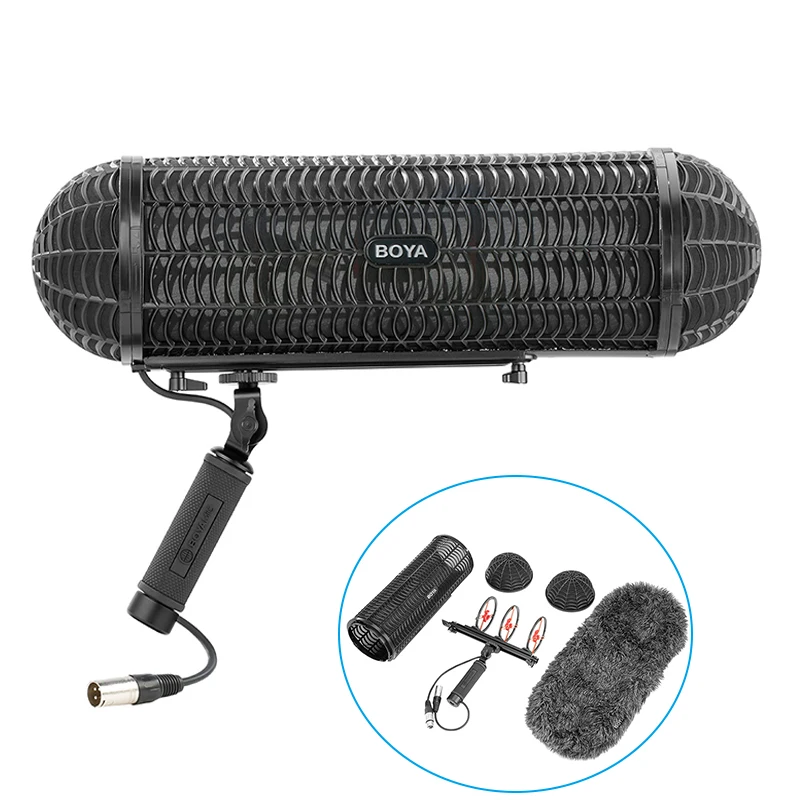

Boya Microphone Blimp Windshield Suspension System Windscreen Wind Spider with Rycote Shock Mount for Shotgun Microphones