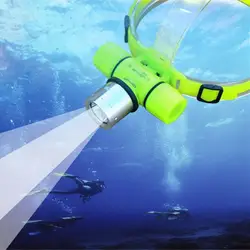Профессиональный Q5LED удаленных Дайвинг головой фонарь зарядки Рыбалка света пластик + алюминий IP68 Подводный фонарь зеленый