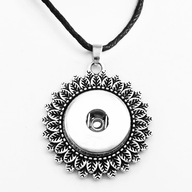 Крест луна цветок дерево Винтаж 18 мм ожерелье с кнопкой DIY Ювелирные изделия NC09 - Окраска металла: M