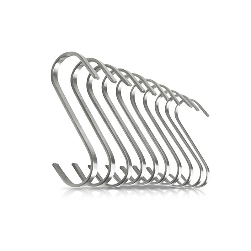 12 Pack S Shape Hook 304 Stainless Steel Rustproof Metal for Kitchen Hook Pot Pan and Bathroom Organizer