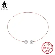 ORSA JEWELS, настоящее 925 пробы, Серебряная оболочка, жемчужные ожерелья для женщин, короткое колье, модное популярное эксклюзивное ювелирное изделие, SN156-P
