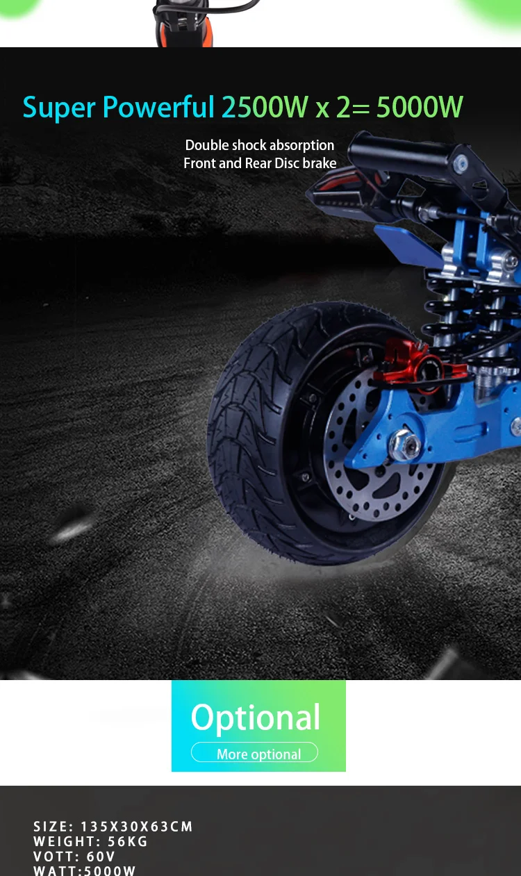 Flash Deal 60V5000W Electric Scooter Off Road Motor Wheel 95KM/H Foldable E Scooter electric Skateboard Hoverboad Patinete Electrico Adult 4
