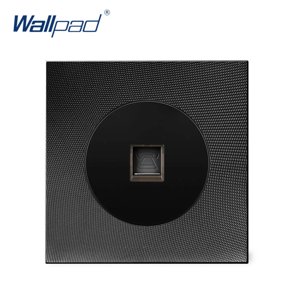 

Wallpad Wall Single telephone/tel socket (TEL), Black Aluminum Metal Panel
