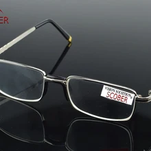 = SCOBER = две пары полноободных натуральных хрустальные линзы из сплава удобные носовые накладки очки для чтения+ 1+ 1,5+ 2+ 2,5+ 3+ 3,5+ 4